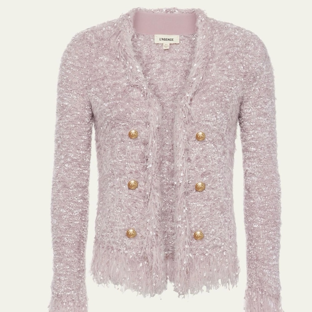 NWT L’Agence Dusty Pink Cardigan Blazer Small